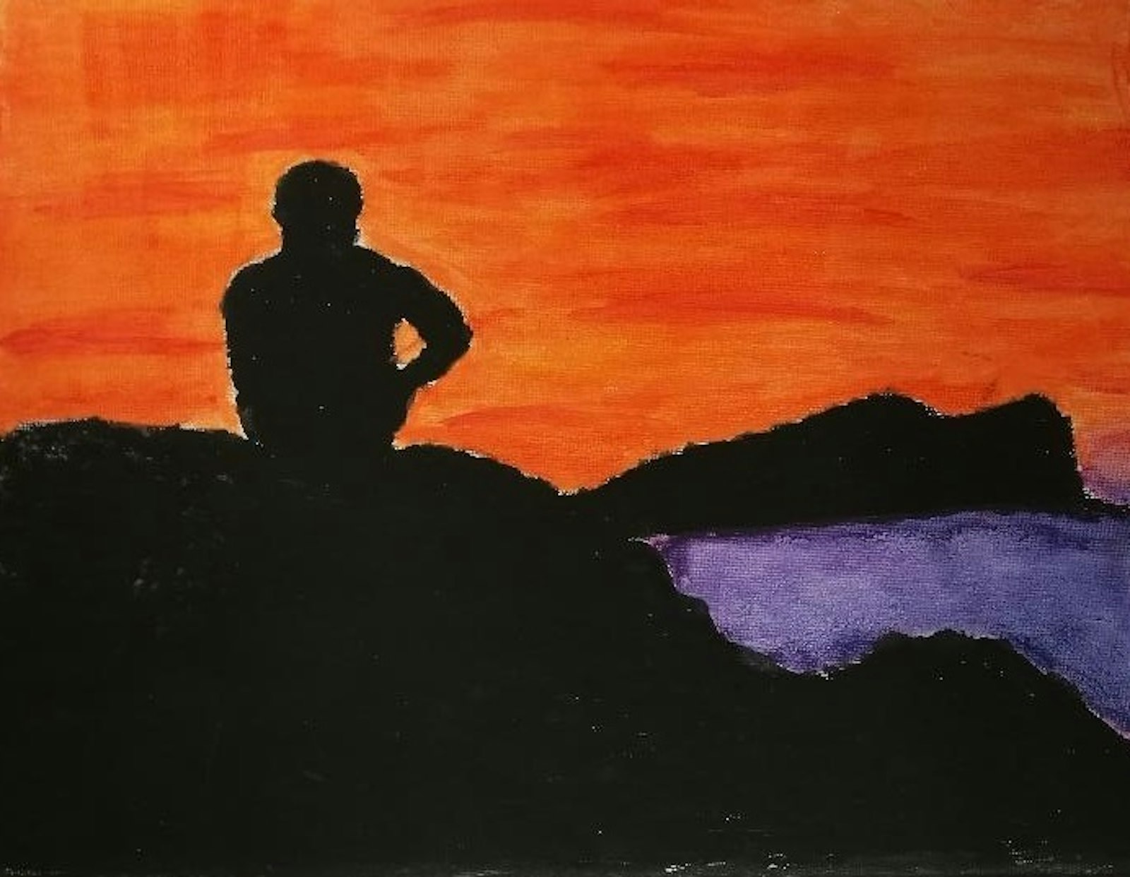 A painting of a silhouetted sunset created by a refugee named Merhawi, of Eritrea, will be part of the exhibit. "Life is a journey. I don’t know where I am going or where I will end up, but I know I am on my way to complete it," Merwahi wrote of the piece.