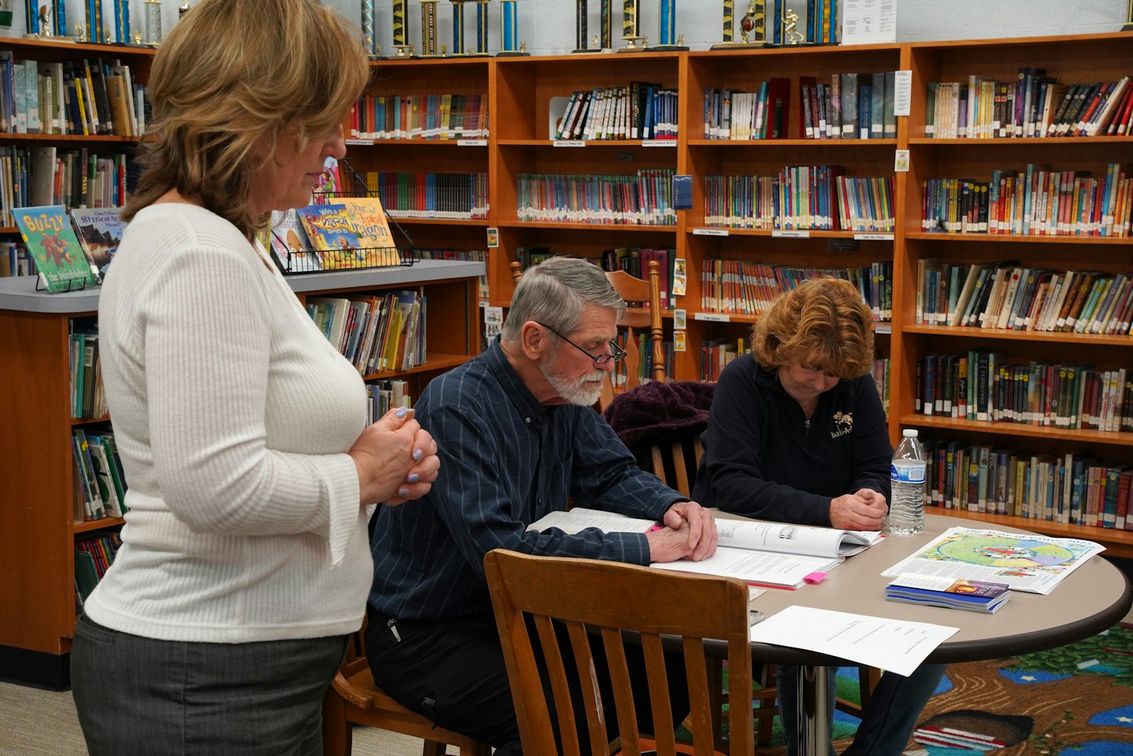 Tina Kovalcik leads the OCIA class in prayer Nov. 28 at Immaculate Conception Parish in Ira Township.