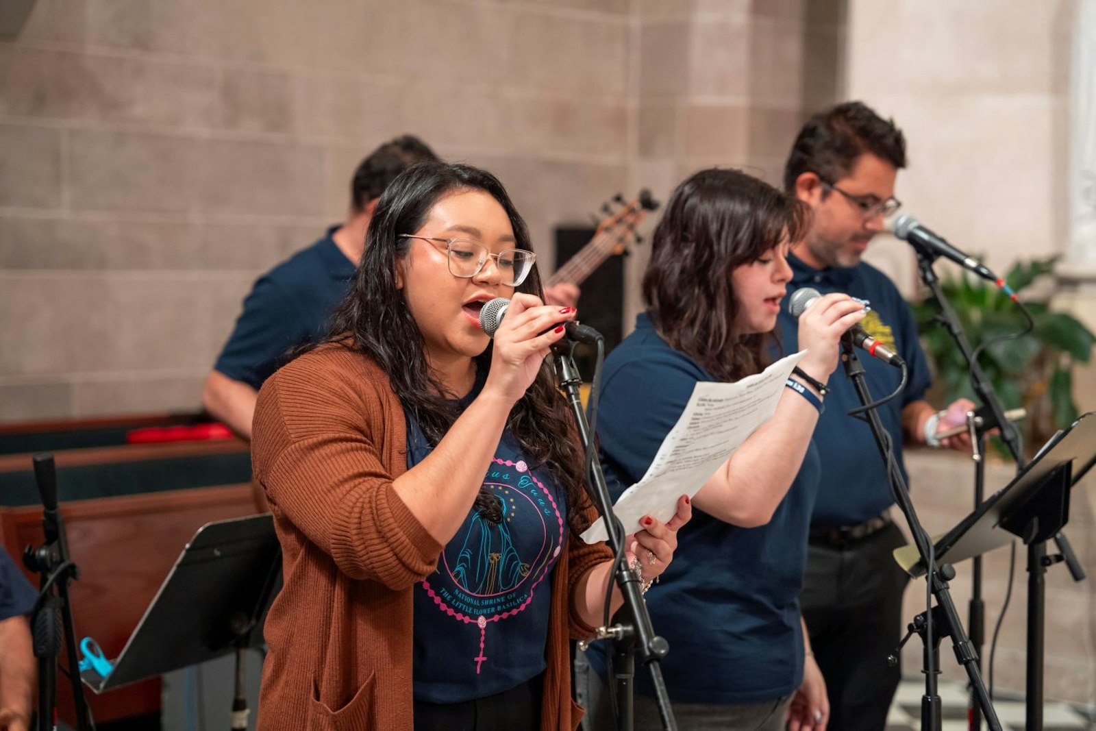 Singers honor Mary before Mass; part of the tradition of celebrating Our Lady of Guadalupe is singing Las Mananitas, "Happy Birthday" to Mary.