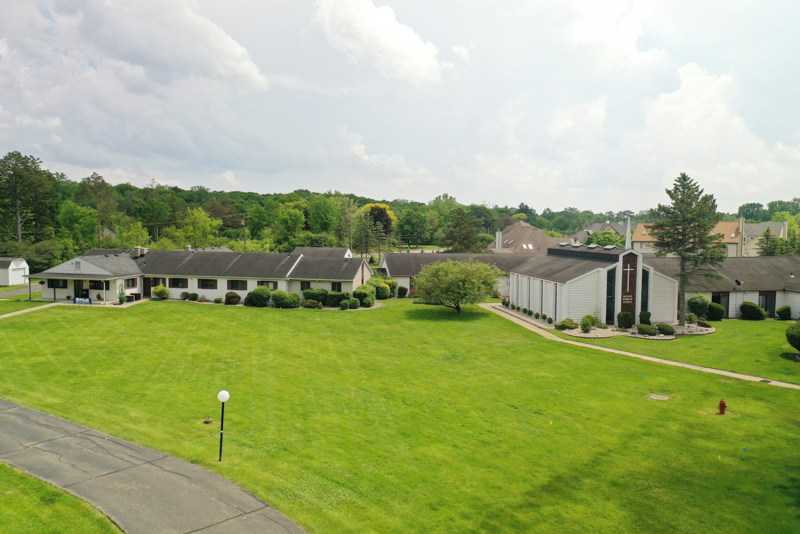 A drone image shows the sprawling new 12-acre property in Farmington Hills that hosts the new U.S. Mission Center for the PIME Missionaries, whose U.S. headquarters have resided in the Archdiocese of Detroit for more than 75 years.