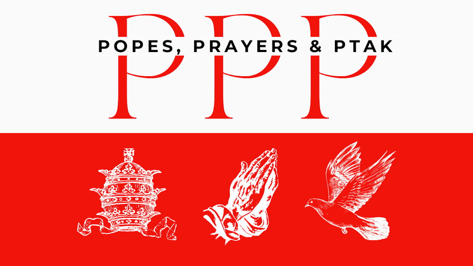 A logo for Fr. Ptak's podcast at Our Lady of Sorrows, "Popes, Prayers & Ptak," designed by Michael Chamberland. (Courtesy of Our Lady of Sorrows Parish)