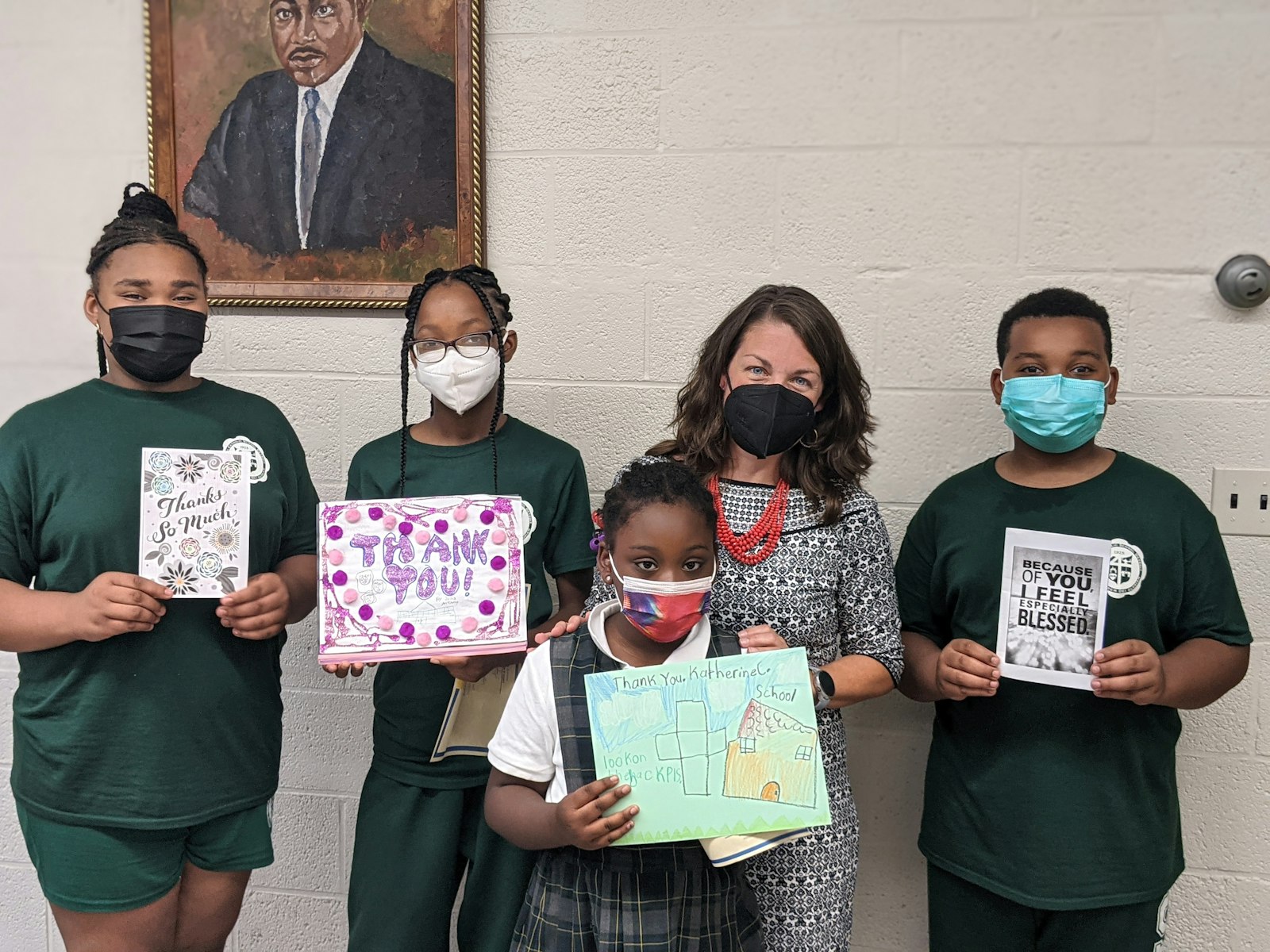 Students at Gesu School in northwest Detroit made thank-you cards in gratitude for their scholarships. For many families, the scholarships are the only way to afford tuition.