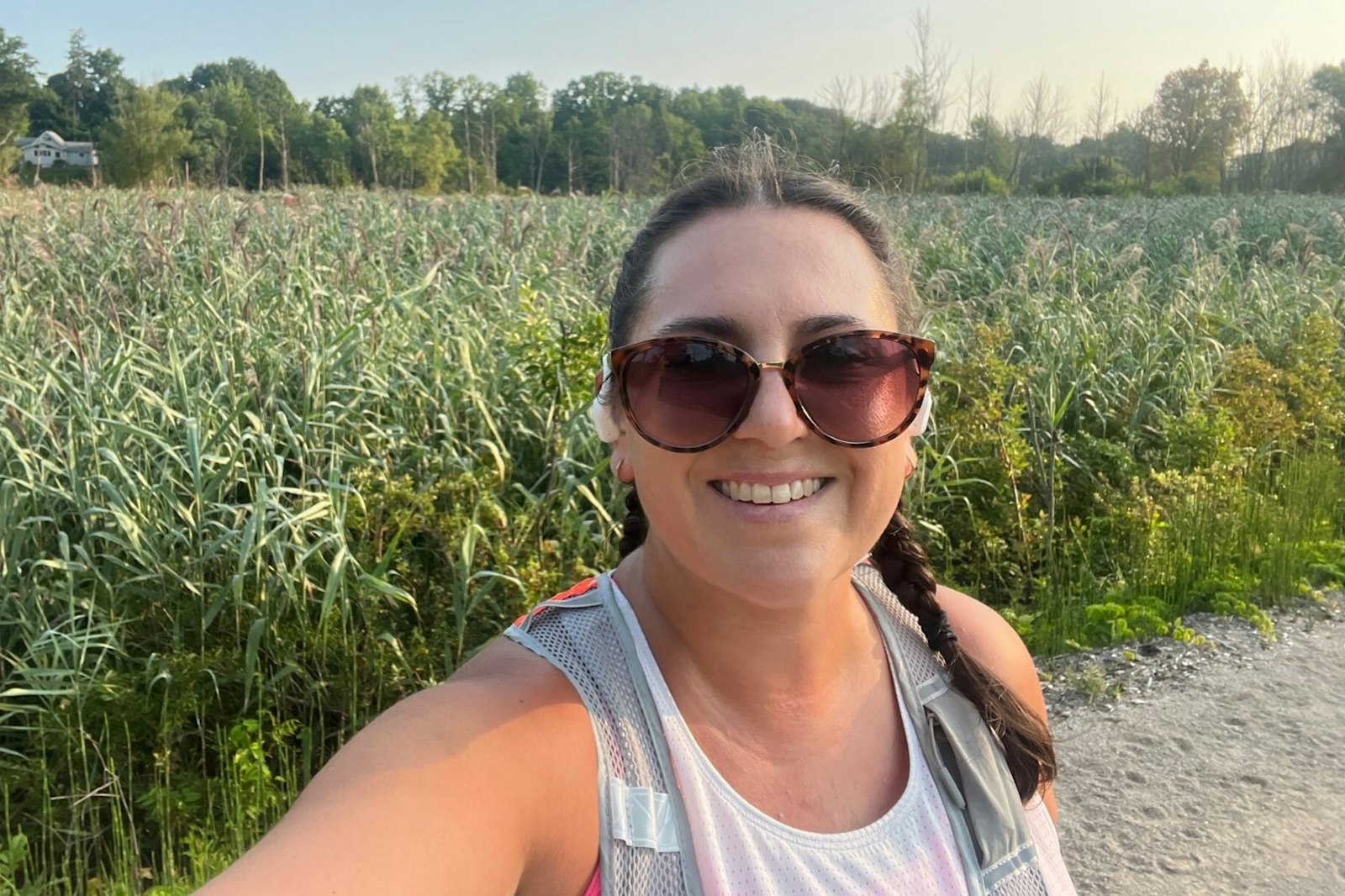 Porter takes a selfie on the first day while on the Kal-Haven Trail State Park between South Haven and Kalamazoo. (Courtesy of Sarah Porter)