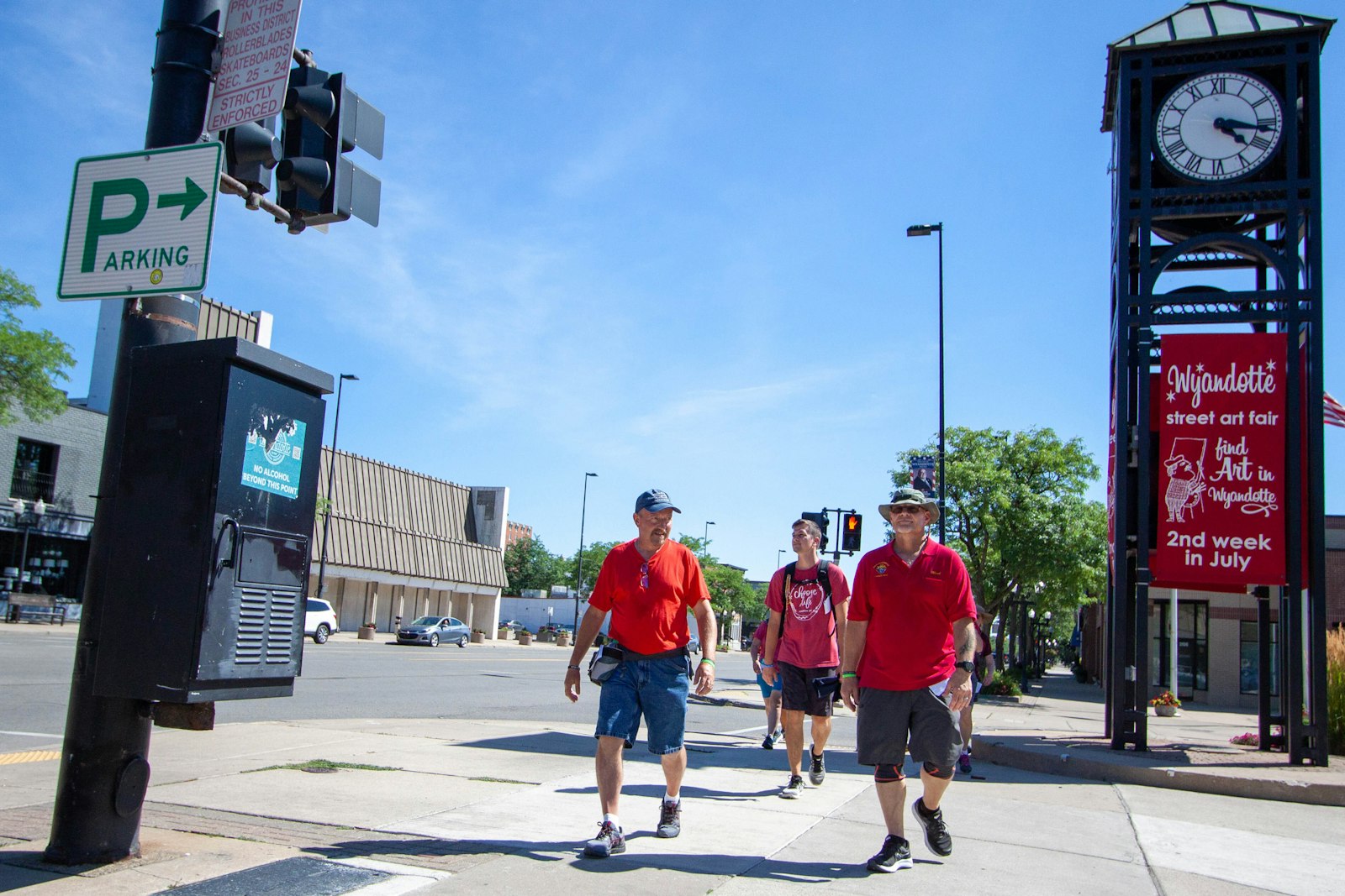 Pilgrims walk through downtown Wyandotte during last year's pilgrimage.