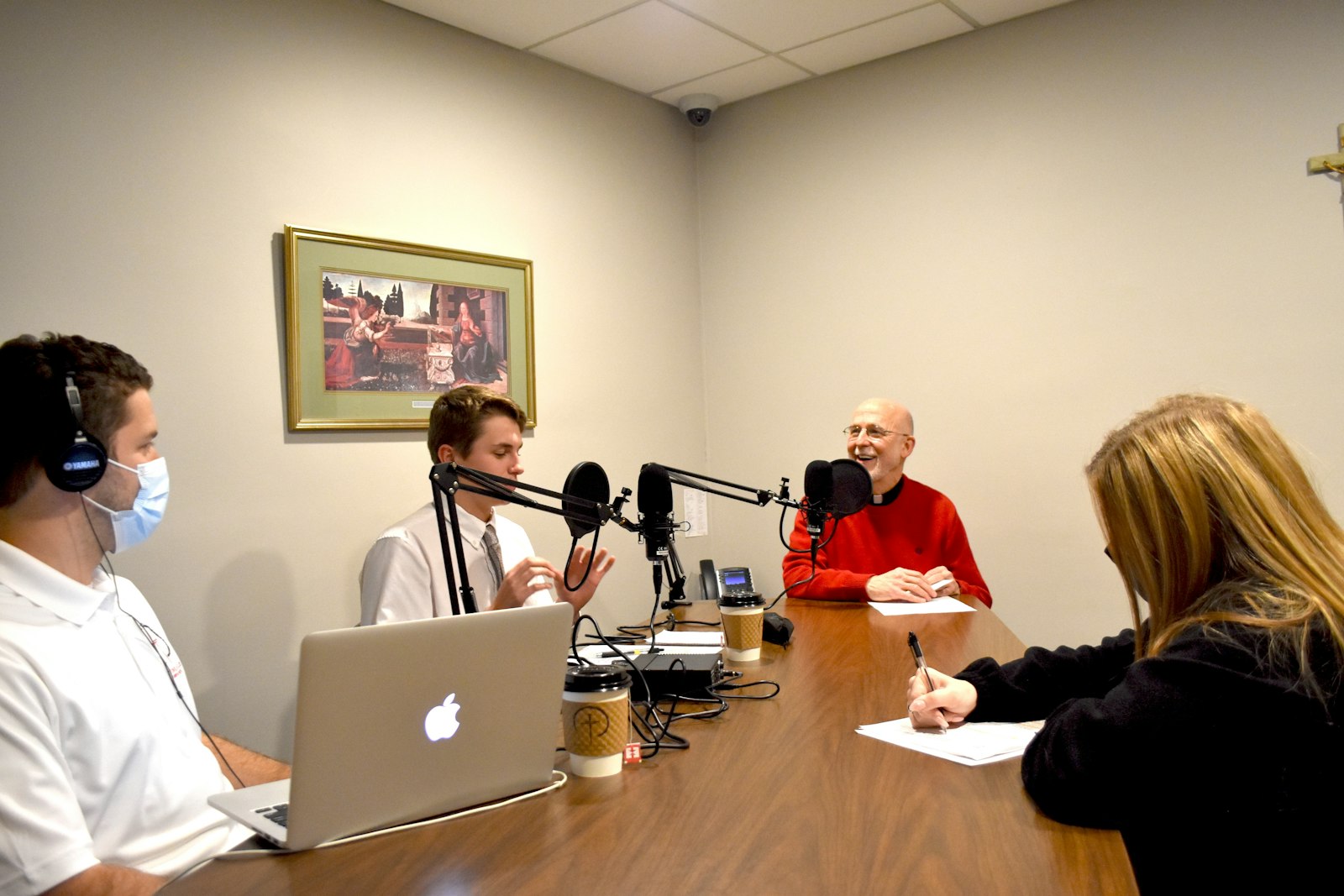 Involving students in the creation, execution and research for the podcast encourages them to own their faith, said Divine Child campus minister John Brahier.