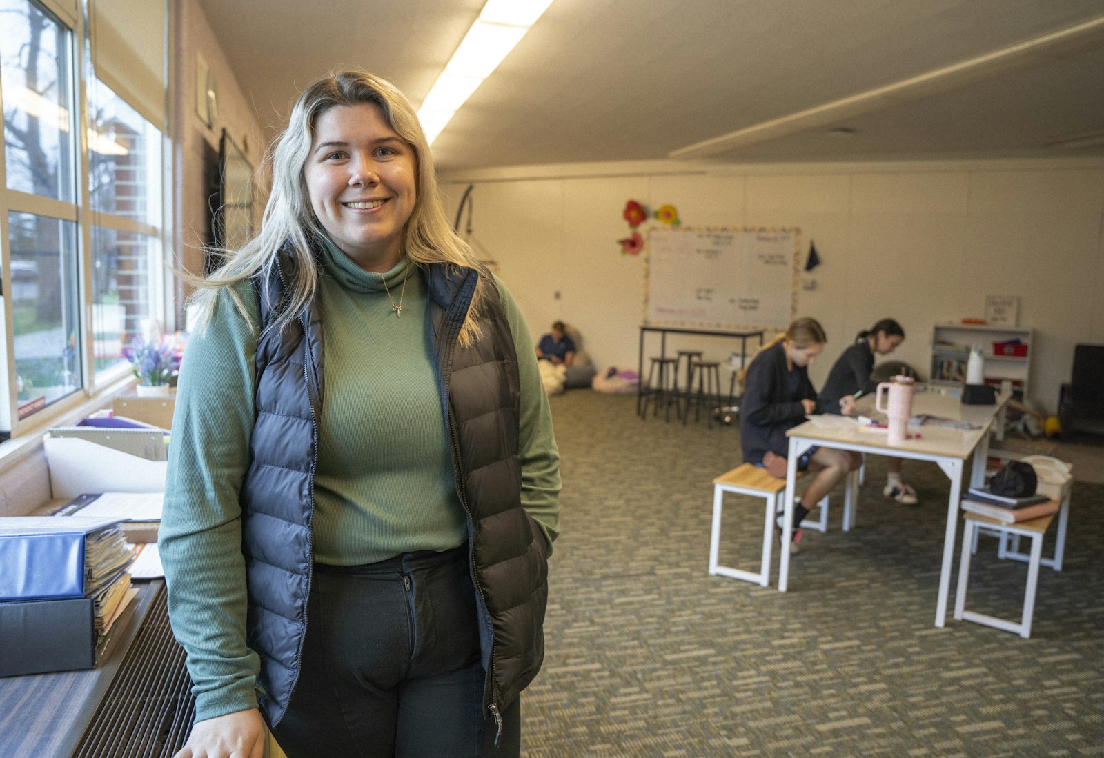 Michelle DeGrez is pictured inside her classroom, a space for students with special academic needs at Regina. DeGrez said 40 students currently utilize the program.