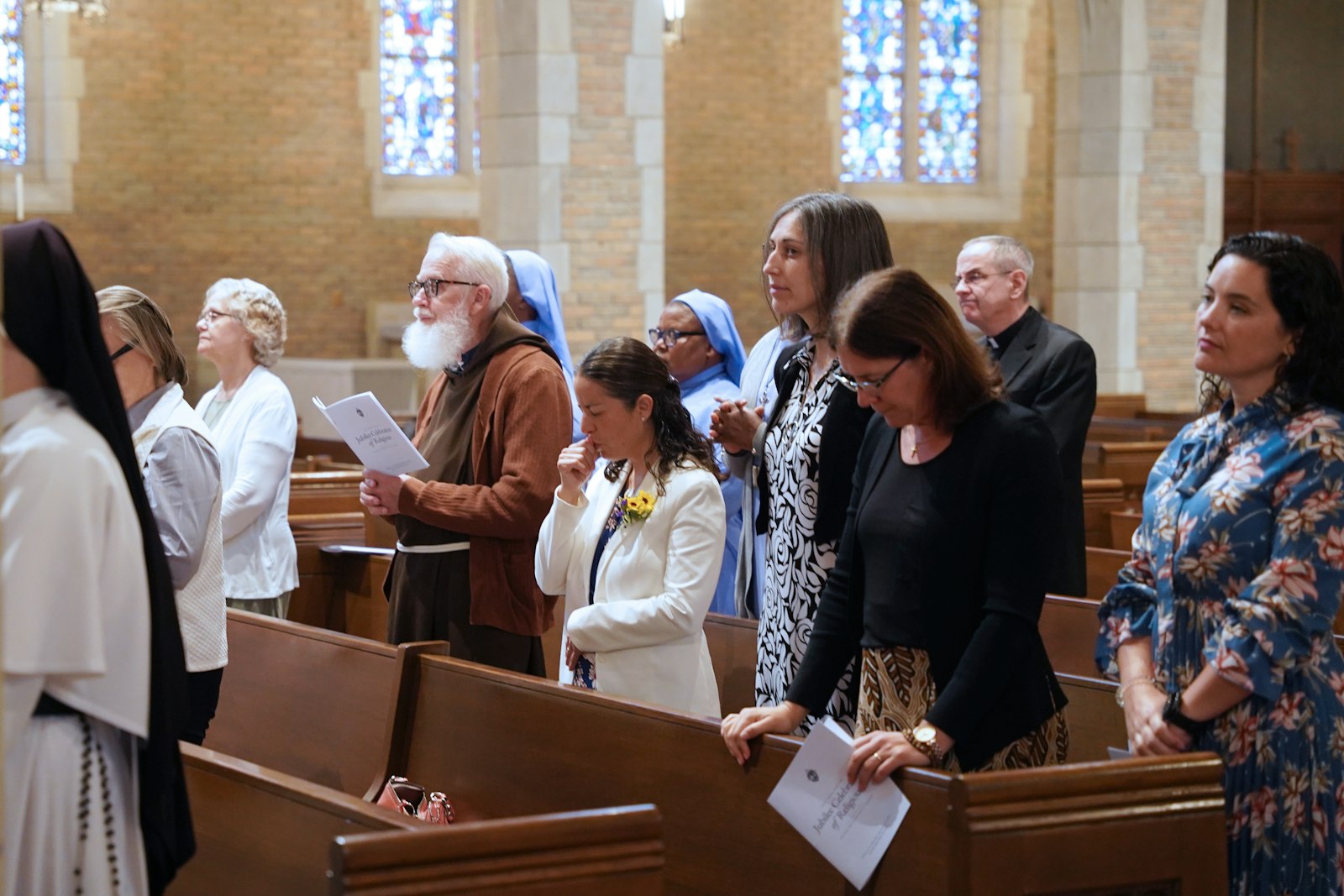 Members of various religious communities gather in prayer in the chapel of Sacred Heart Major Seminary in Detroit.