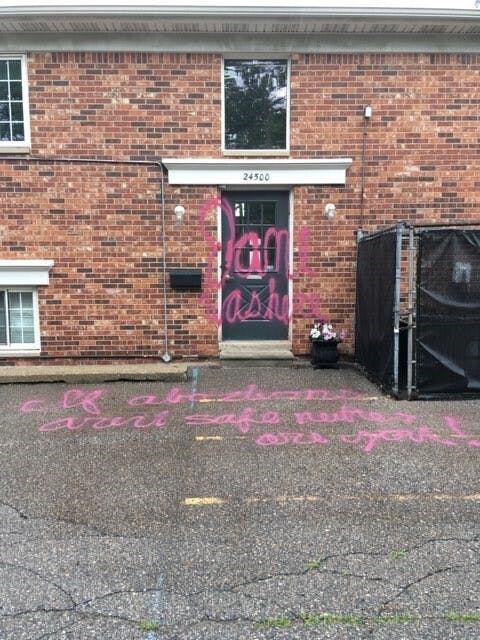The Southfield-based pregnancy center was also attacked in June, when vandals left a similar message, said Jake McGrath, chairman of the center's board of directors.