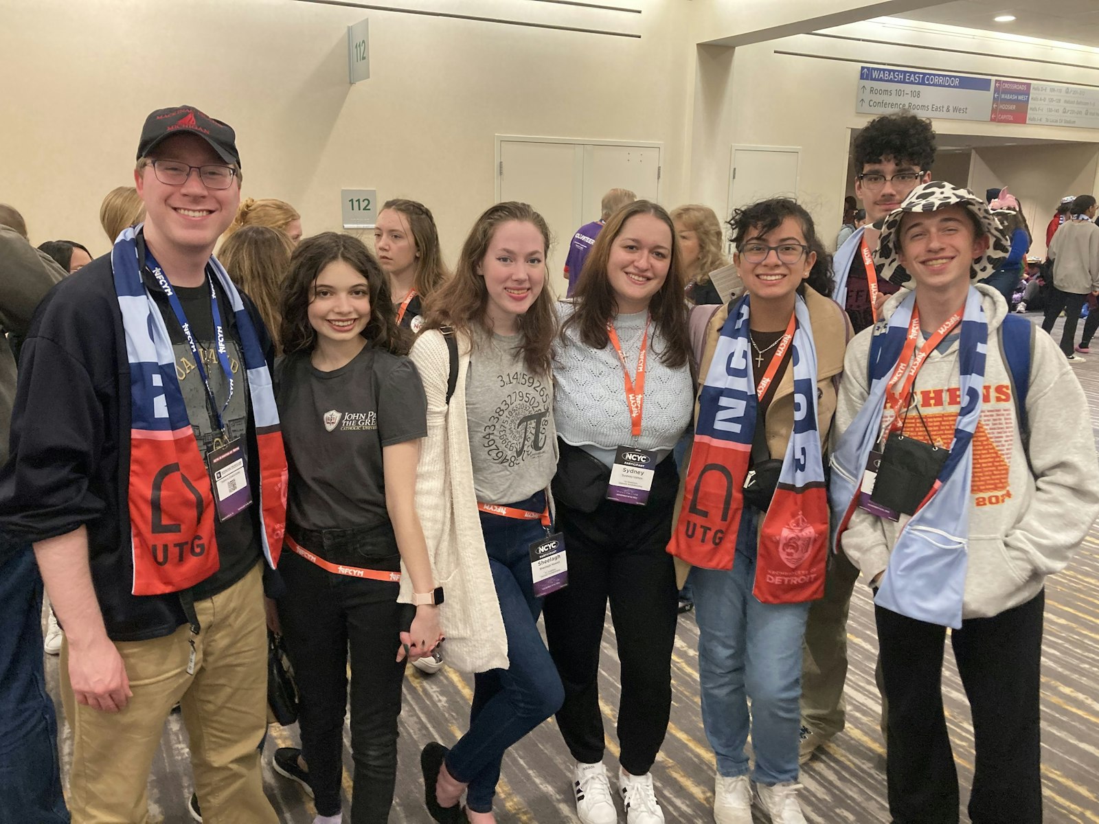 Young people from St. Anastasia Parish in Troy pose for a photo during a break in the action at the National Catholic Youth Conference. (Courtesy photo)