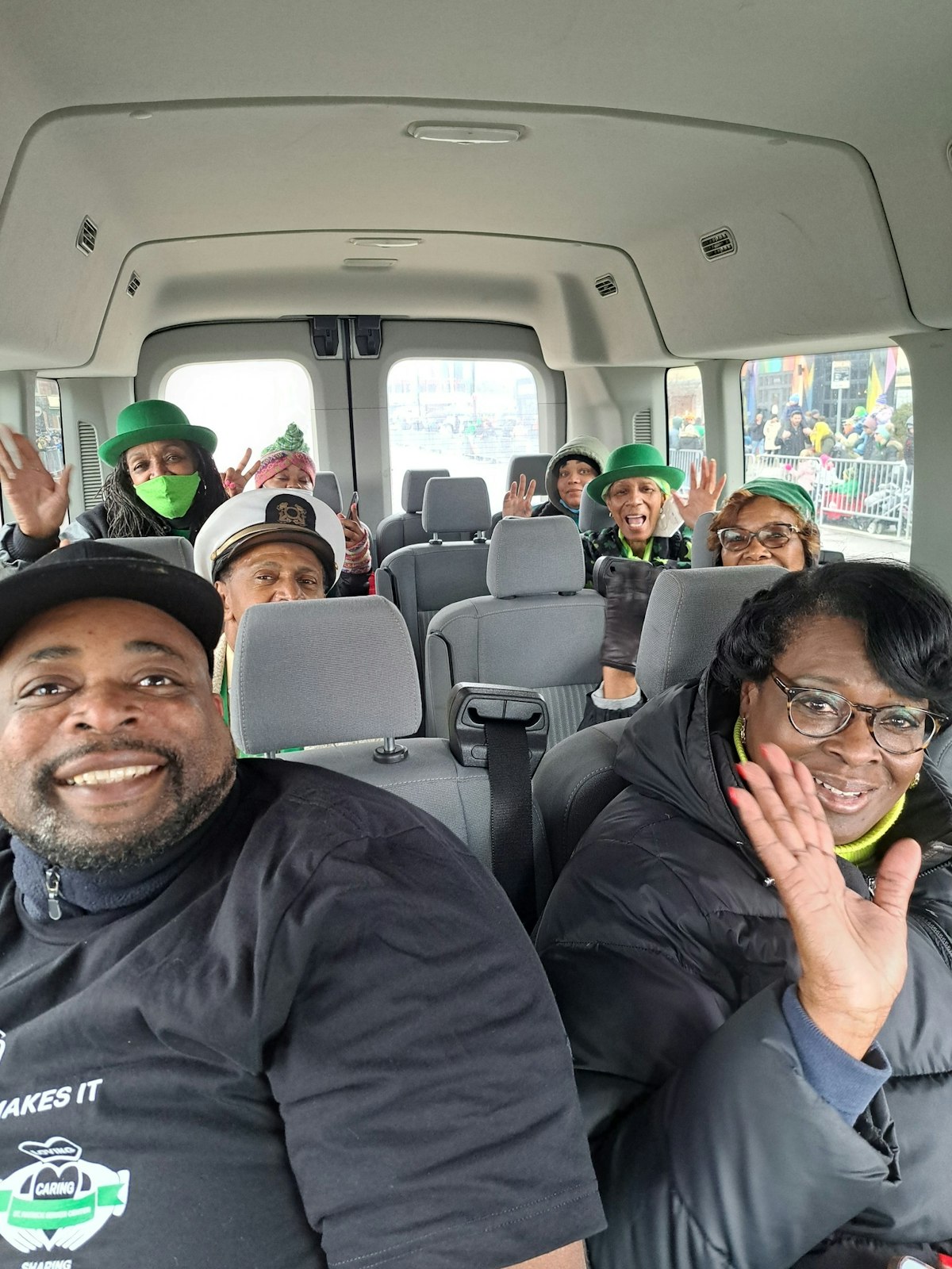 St. Patrick Senior Center staffers and volunteers participate in Detroit's St. Patrick's Day Parade in March.