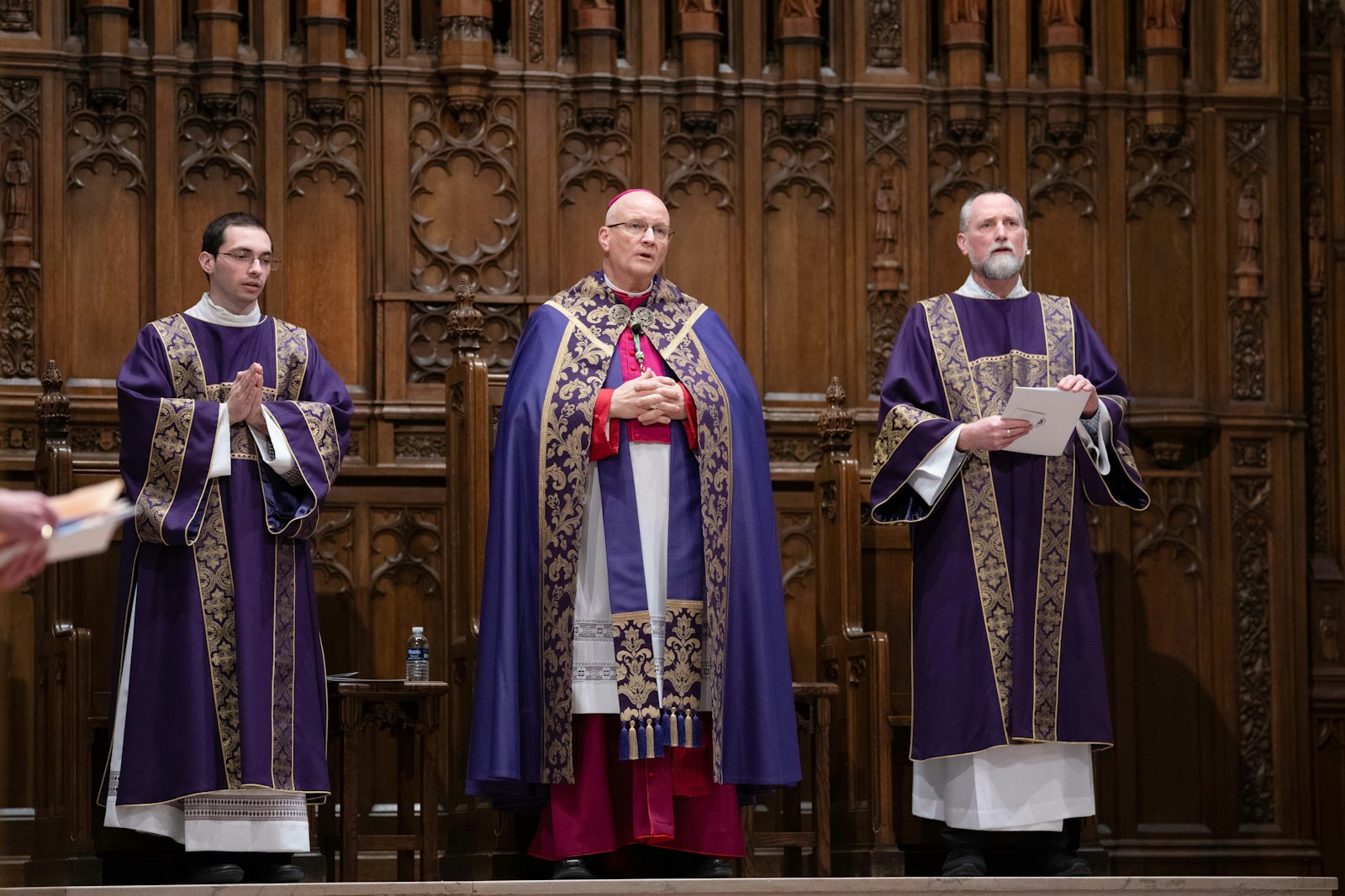 A longstanding tradition in the Church, the celebration of vespers on the night before the installation of a new bishop is an "apt" symbol of the bishop's role in bringing Jesus to his new flock, Archbishop Vigneron said. (Photos by Tim Fuller | Special to Detroit Catholic)