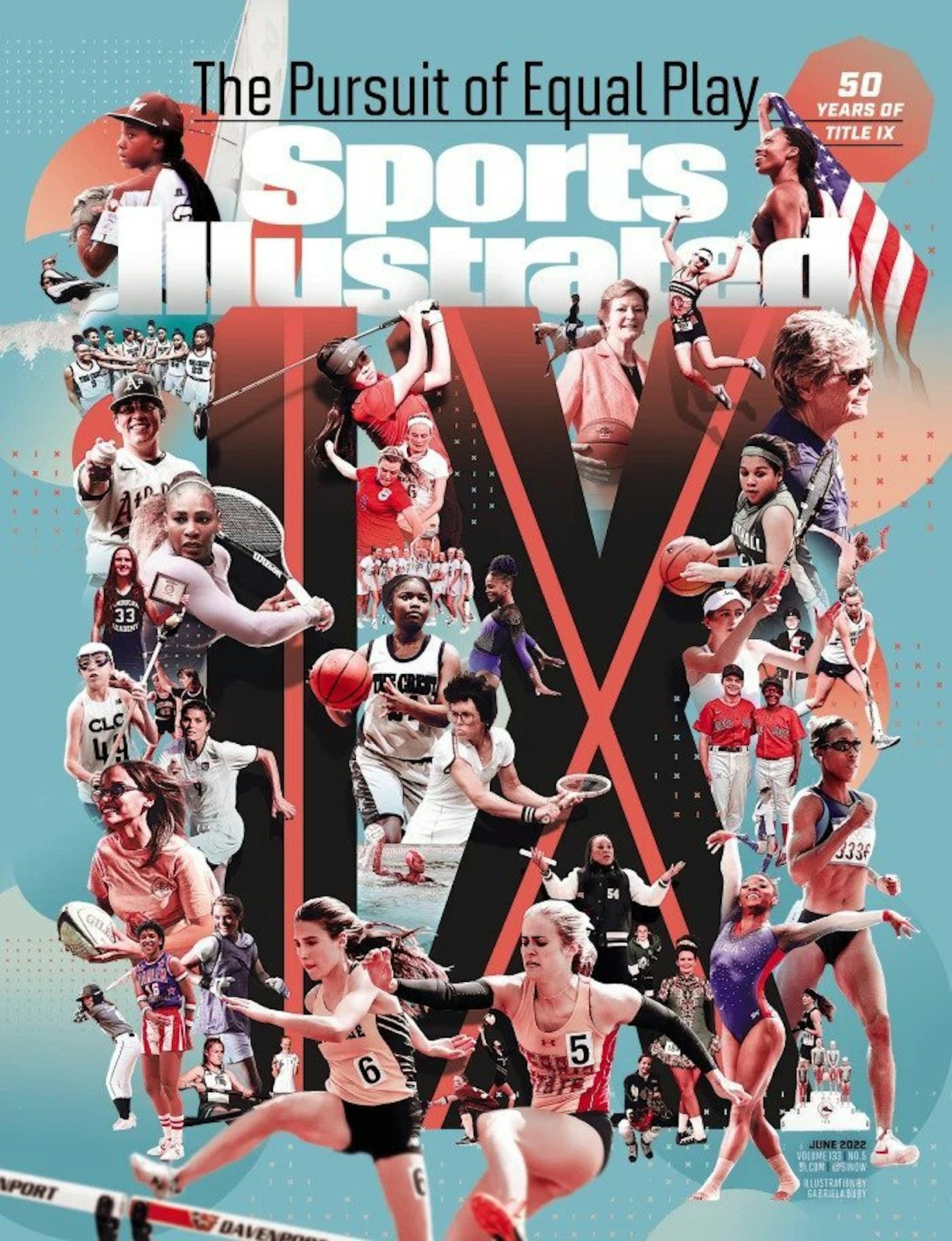 The cover of Sports Illustrated's June 2022 issue features 50 years of women's athletics, including the daughters of several Gabriel Richard alumni.