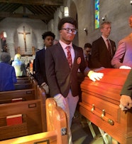 After Pause U Of D Jesuit Students Continue Tradition Of Burying The Dead Detroit Catholic