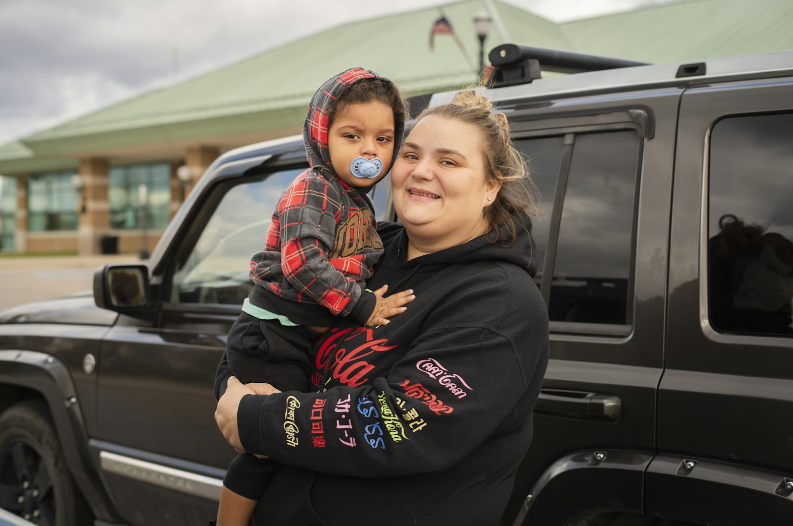 Pozos Lule pictured with one of her twins, who turn 2 years old in December.