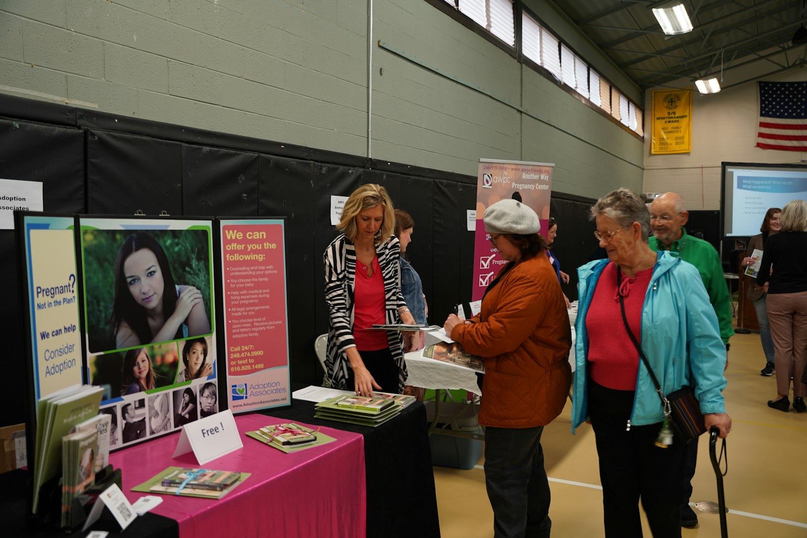 Pro-life ministries across southeast Michigan had booths set up at the Walking With Moms in Need forum at Holy Family Parish in Novi, explaining the services offered to pregnant moms and mothers of infants and how volunteers can assist in pro-life efforts.