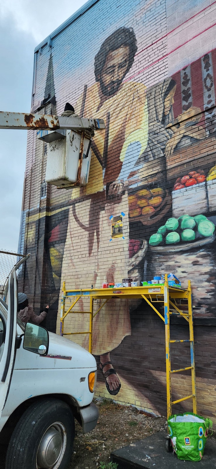 Detroit-based artist Elton Duran was selected to paint the mural. Duran, a Most Holy Redeemer parishioner in Detroit, has several murals in Detroit's Mexicantown neighborhood. (Photo courtesy Elton Duran)