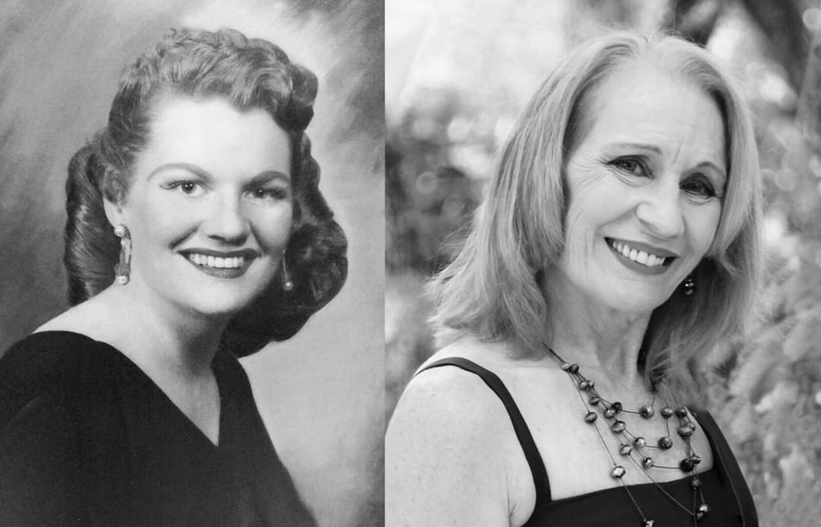 Comparación de Barbara Braidwood y su hija, Mary Fuller. Fuller no llegó a conocer a su madre biológica, pero heredó de ella su cabello rubio. Sus hermanos biológicos afirman que se parece más a su madre que ellos. (foto de cortesía)