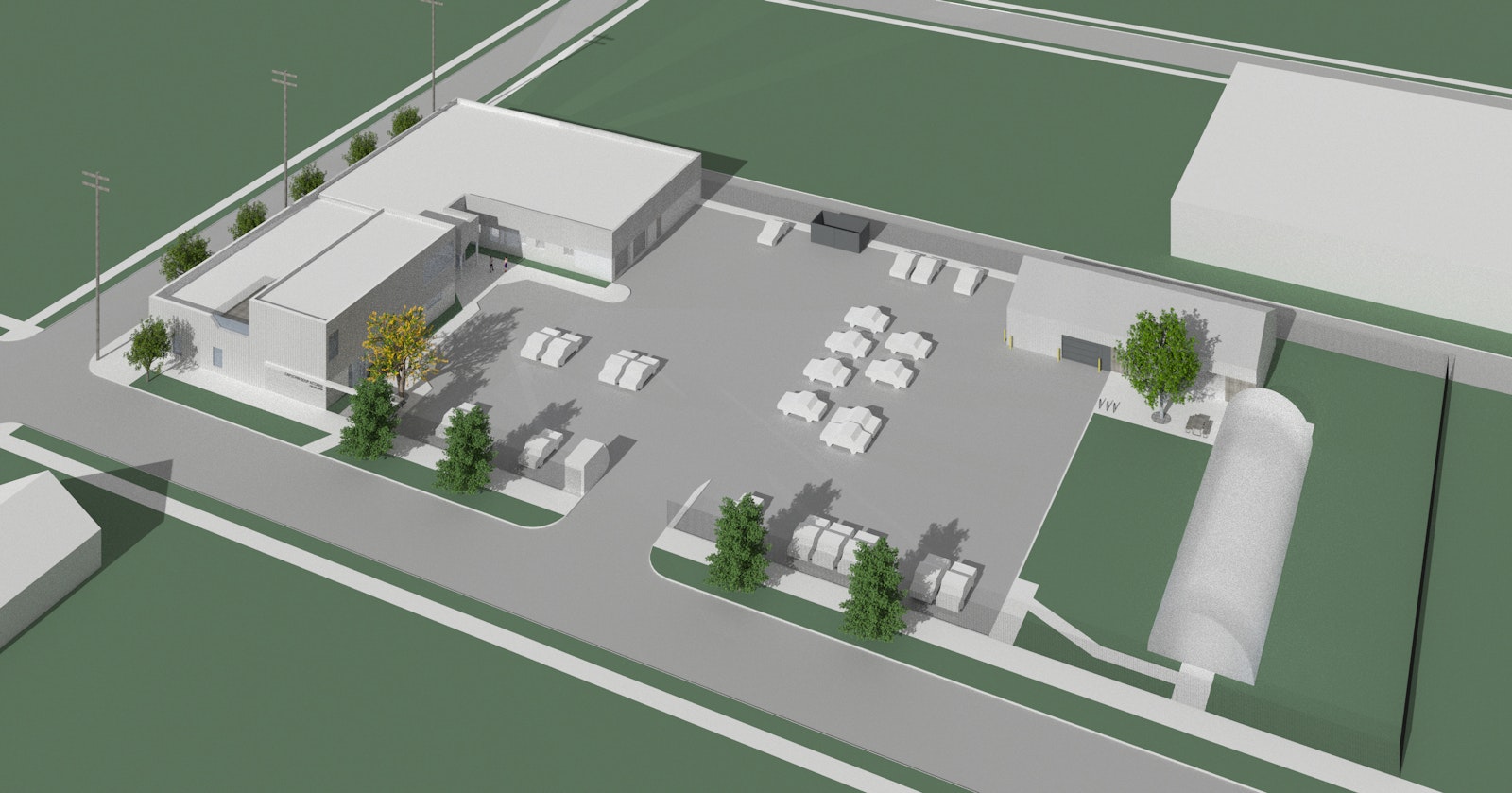 An aerial rendering of what the renovations will look like once completed. Work is expected to be finished by November 2024. The approximately $4.5-million project will see Earthworks Urban Farm have its own building on the campus, the Capuchin Soup Kitchen have a second floor and more gathering spaces for community groups. (Courtesy of the Capuchin Franciscan Province of St. Joseph)