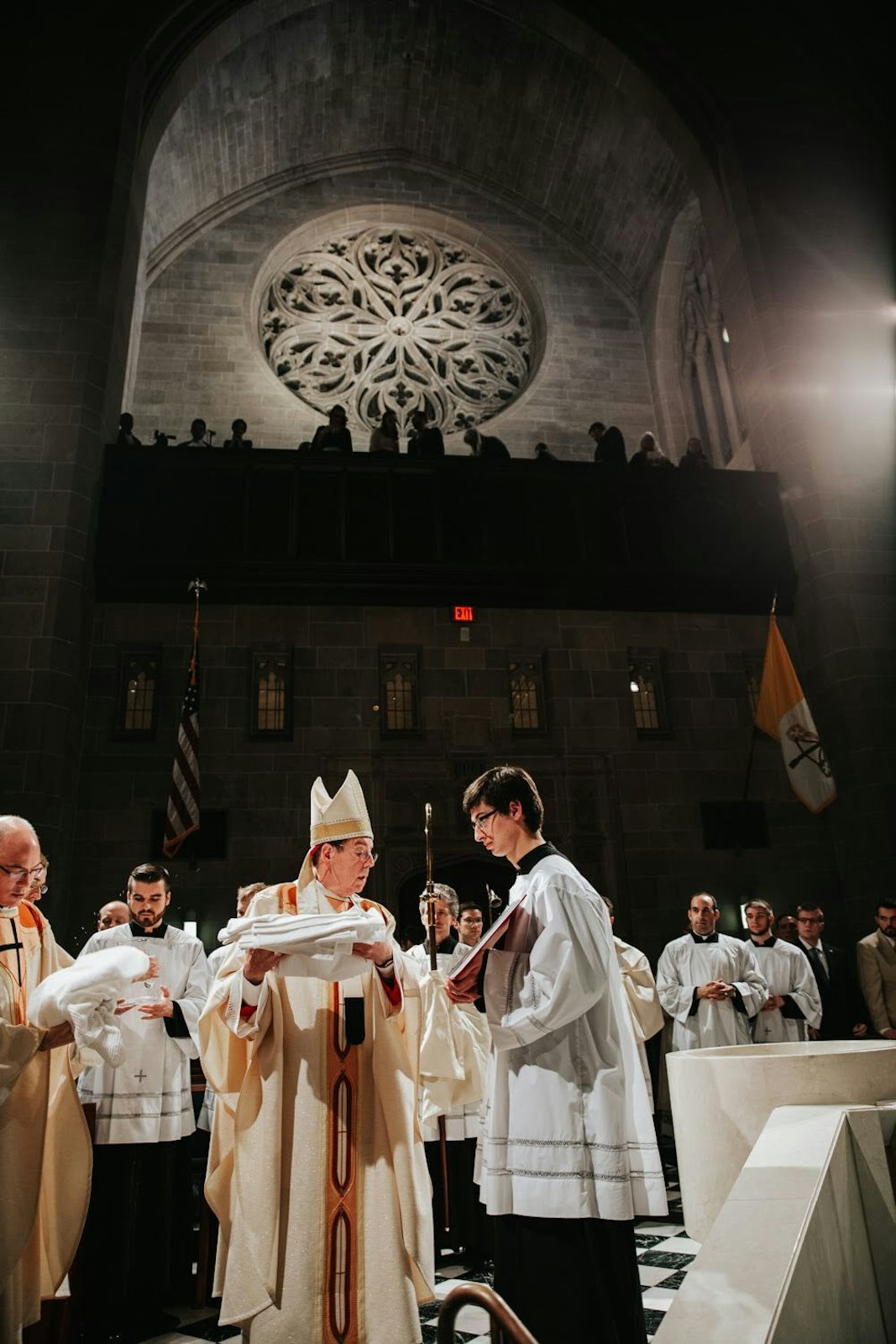 Archbishop Vigneron celebrates the Easter Vigil at the Cathedral of the Most Blessed Sacrament in Detroit in 2019. (James Silvestri | Special to Detroit Catholic)