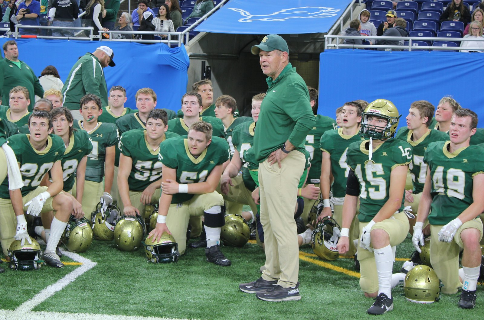 Jackson Lumen Christi (8-1), coached by Herb Brogan, is aiming for its third consecutive MHSAA state championship. The Titans open their post-season schedule by hosting Dearborn Heights Robichaud this Friday.