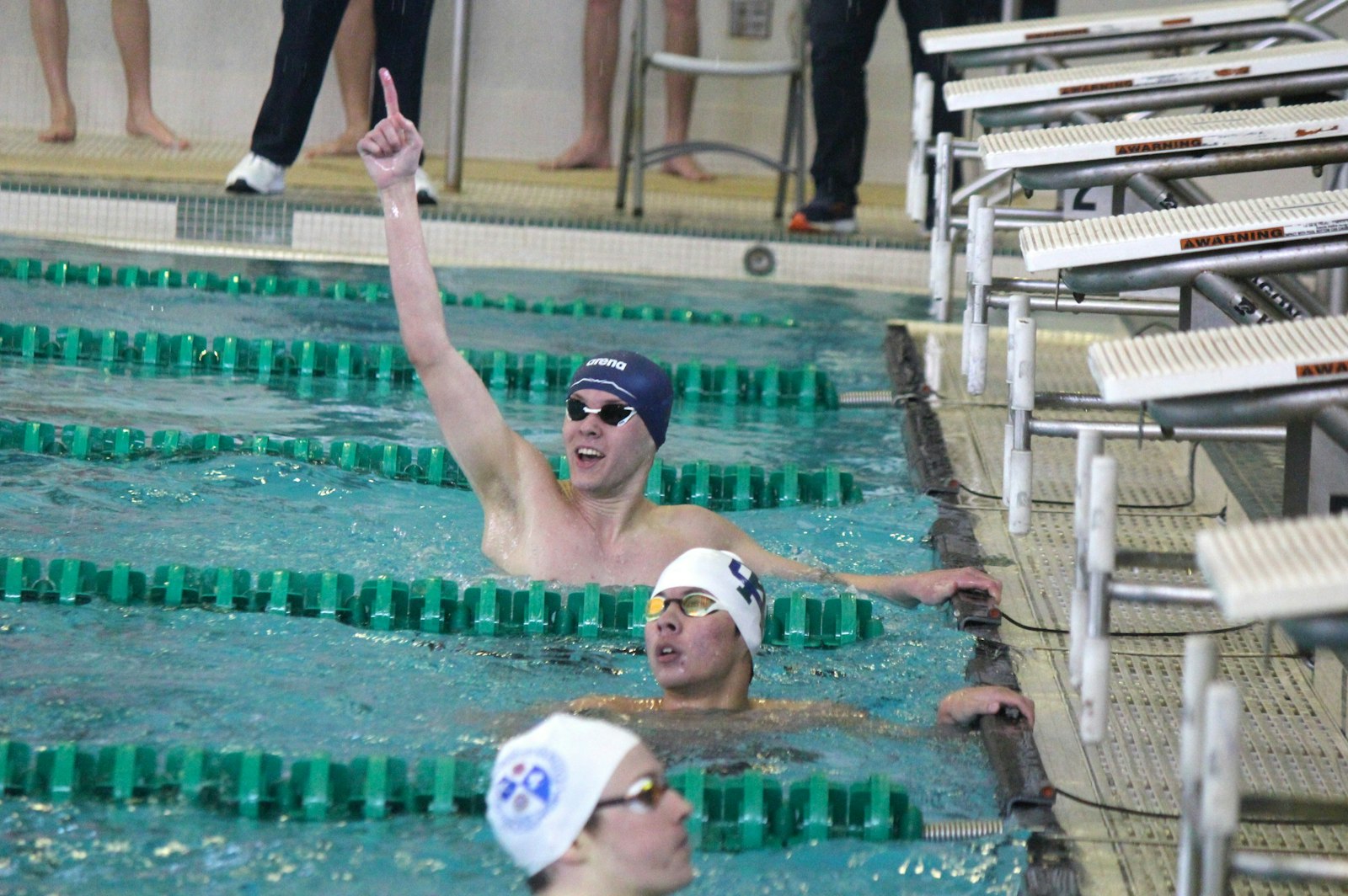Calvin Meeker’s come-from-behind victory in the 500 freestyle propelled Cranbrook down the final stretch of the meet. He, Catholic Central’s Paddy Gerzema and teammate Sean Lu all finished within one second of each other in the long-distance race.