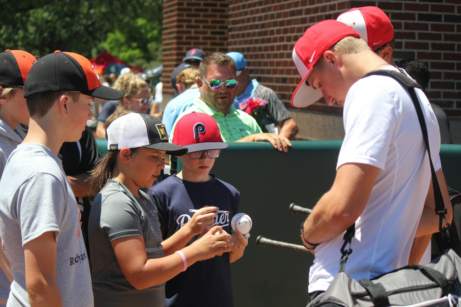 These young autograph seekers know a good prospect when they see one. They jumped at the chance to grab Brock Porter’s autograph after he twirled a no-hitter in the state semi-final game at Michigan State University.