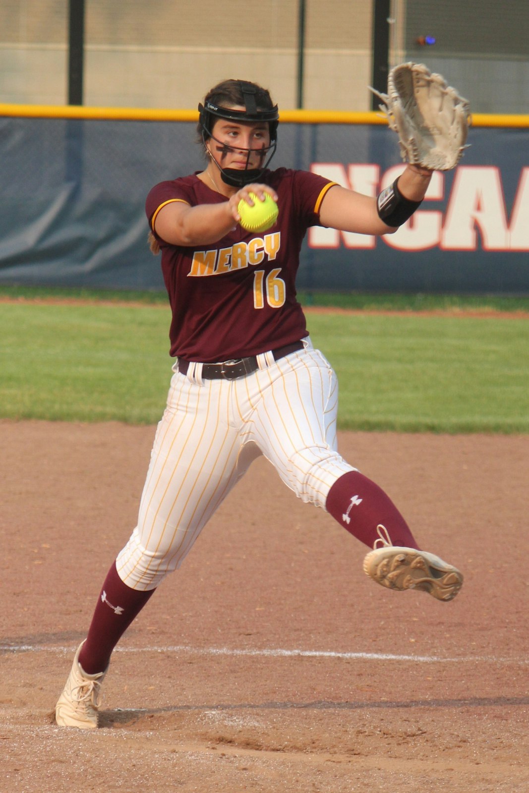 For the second straight year, Mercy’s Kaitlyn Pallozzi spun a shutout in the Catholic League softball finals. She struck out 22 Divine Child batters in Tuesday’s 1-0 win.