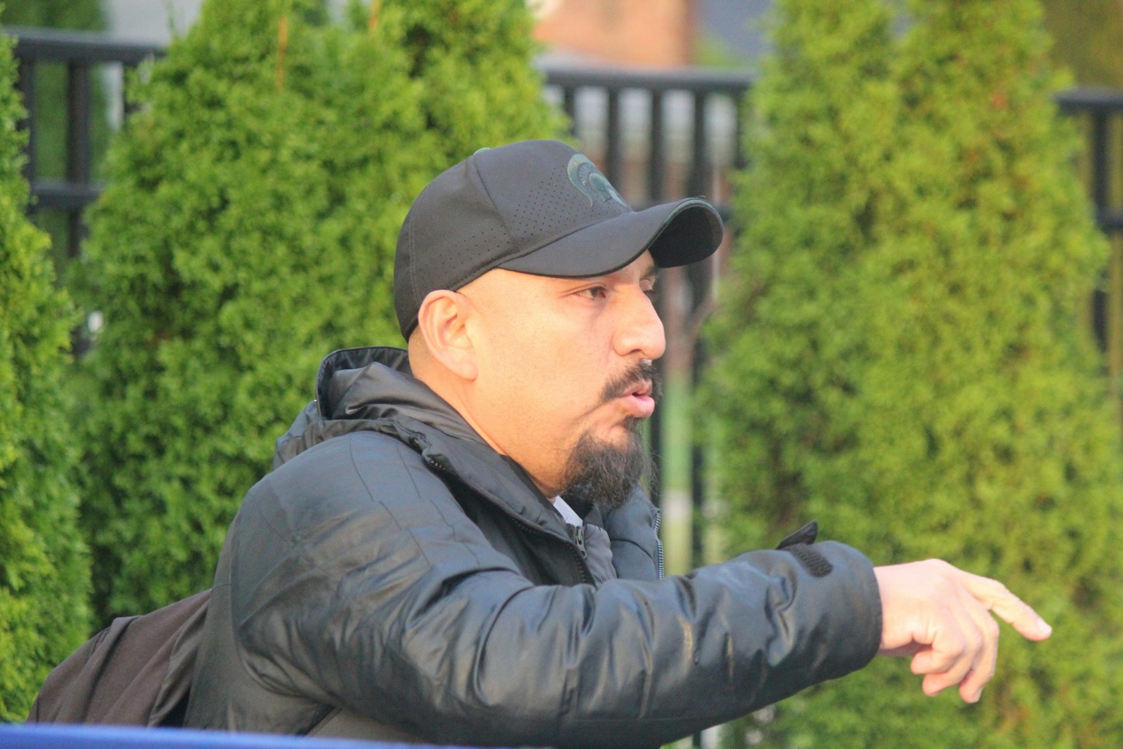 Detroit Cristo Rey’s first-year head coach, Eloy Garita, instructs his team late in the game.