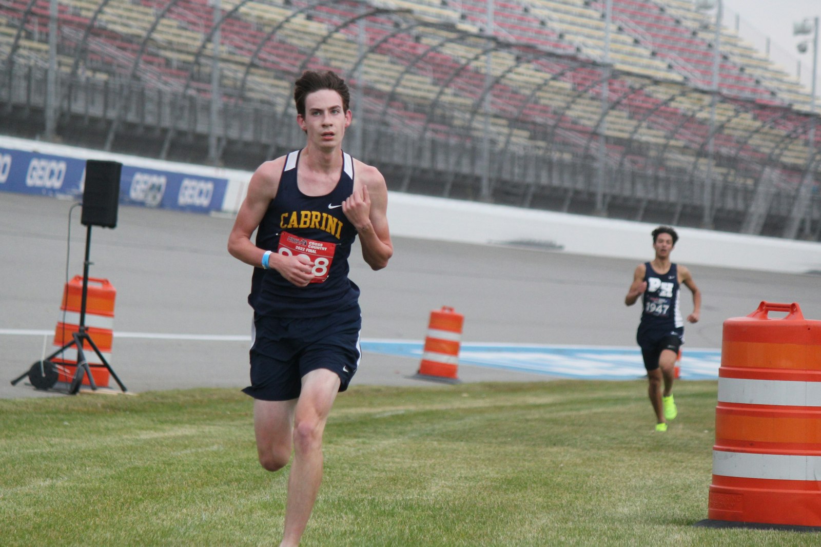 Allen Park Cabrini senior Christopher Russelburg finished 10th out of 249 runners in the Division 4 state championship race, cementing all-state honors for the second year in a row. (Wright Wilson | Special to Detroit Catholic)