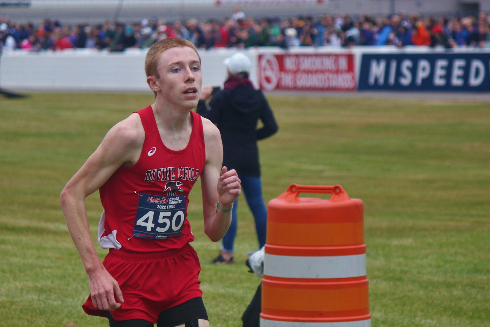 The top finisher from a local Catholic high school was Dearborn Divine Child senior Michael Hegarty, who placed fourth in the Division 2 final race, helping the Falcons achieve a seventh-place team finish. (Wright Wilson | Special to Detroit Catholic)